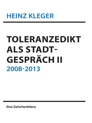 cover image of Toleranzedikt als Stadtgespräch II